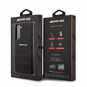 AMG AMHCS21FESGSEBK S21 FE G990 czarny/black hardcase Leather Debossed Lines