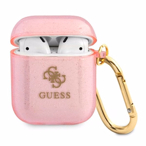 Guess GUA2UCG4GP AirPods cover pink/pink Glitter Collection