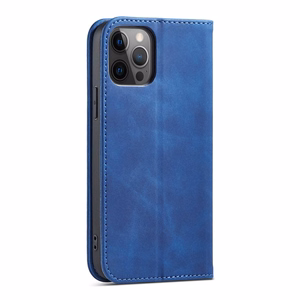 Magneetti Fancy Case Kotelo iPhone 12 Pro Max pussi kortti lompakko kortti jalusta sininen