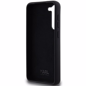 Karl Lagerfeld Silikoninen Karl & Choupette Metal Pin Suojakuori Samsung Galaxy S24+:lle - musta