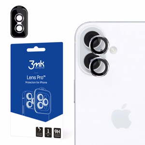 3mk Lens Protection Pro kameran suojalasi hopeisella kehyksella iPhone 16 / 16 Plus:lle