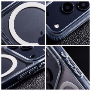 Suojakuori iPhone 15 PRO MAX:lle Forcell F-Protect Clear Hybrid Premium yhteensopiva MagSafen kanssa läpinäkyvä