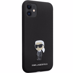 Karl Lagerfeld Suojakuori iPhone 11:lle KLHCN61SMHKNPK musta HC Silikoninen Ikonik Metal Pin
