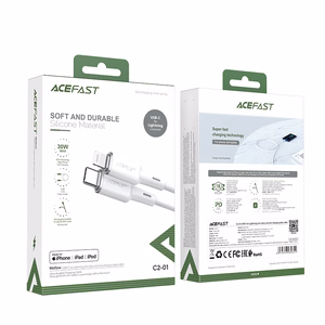 Acefast kaapeli MFI USB Type C - Lightning 1.2m, 30W, 3A musta (C2-01 black)