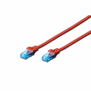DIGITUS – CAT 5e U/UTP RJ45 AWG 26/7 verkon kytkentäkaapeli, 0,5 m, punainen