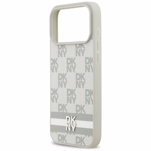 DKNY Checkered with Printed Stripes suojakuori iPhone 17 Pro Max:lle - beige
