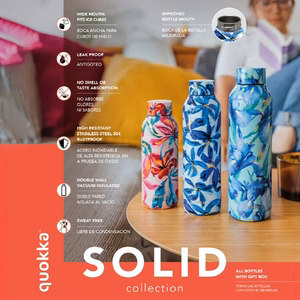 Quokka Solid ruostumattomasta teräksestä valmistettu termospullo, 510 ml, Pink Bloom