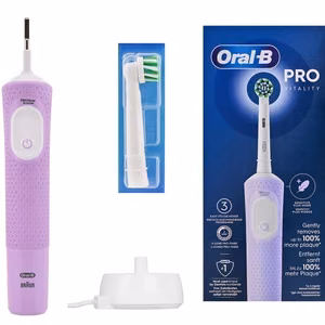 Oral-B Vitality Pro – ladattava sähköhammasharja, 1 harjaspäätä, 3 puhdistustilaa, syreeninvärinen