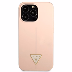 Guess GUHCP13XSLTGP iPhone 13 Pro Max 6.7" vaaleanpunainen/vaaleanpunainen kovakotelo Silikoni kolmio Silikoni kolmio