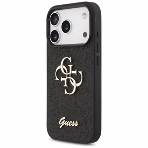 Guess Fixed Glitter Big 4G Suojakuori iPhone 17 Prolle - musta