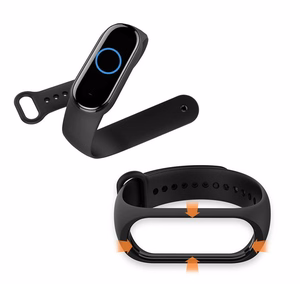 Silikoninen hihna Xiaomi Mi Band 5 / 6 / 7:lle musta (01)