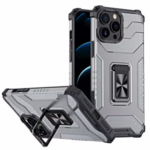 Crystal Ring Case Kickstand Kova Rugged Cover iPhone 12 Pro musta