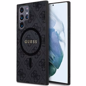 Guess suojakuori Samsung S24 Ultra MagSafe-yhteensopiva GUHMS24LG4GFRK 4G Ring classic logo musta