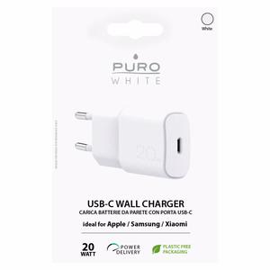 Puro White 20W Power Delivery USB-C Wall Charger - White