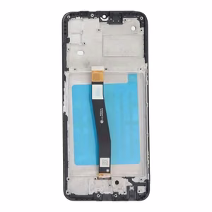 Näyttö Samsung A226 A22 5G:lle kosketuslasilla ja kehyksellä, musta OEM