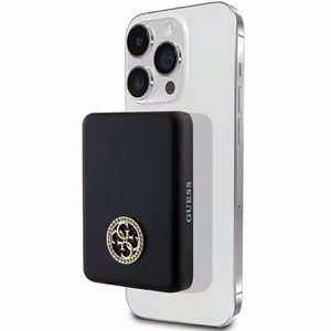 Guess MagSafe 4G Strassed Metal Logo induktio power bank 5W 3000mAh - musta