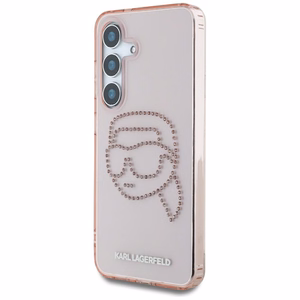 Karl Lagerfeld Rhinestones K. Head Logo Suojakuori Samsung Galaxy S25 Vaaleanpunainen