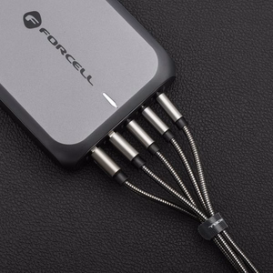 Kaapeli USB A - USB C Forcell F-Energy QC4.0 3A 66W Metal 2 m C234 hopeinen