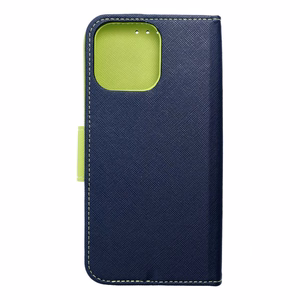 Läppäsuojakuori iPhone 16 PRO MAX Fancy Book laivastonsininen / lime