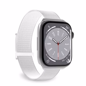 Puro Sport nailonranneke Apple Watch 42 / 44 / 45 / 49 mm -kellolle, valkoinen