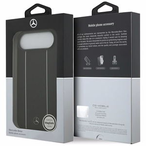 Mercedes Leather Star Pattern Stripes MagSafe case for iPhone Air - black