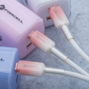 Kaapeli FORCELL F-ENERGY C354 liukuväri Type-C - Type-C QC4.0 PD 3A 60W 1 m valkoinen