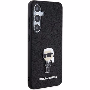 Karl Lagerfeld Fixed Glitter Ikonik Logo Metal Pin Suojakuori Samsung Galaxy S24+:lle - musta