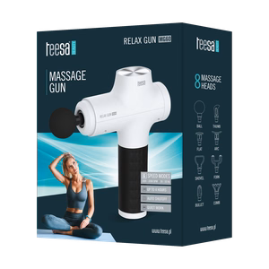 TEESA RELAX GUN MG60 -hierontapistooli, 8 päätä, valkoinen