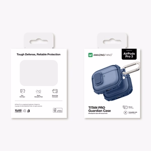AmazingThing Titan Pro Mag Case Clear Suojakuori AirPods Pro 3 -kuulokkeille - sininen