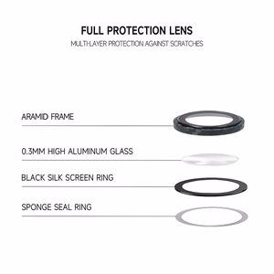 Tel Protect 3D Lens Aramid Series -karkaistut suojalasit Apple iPhone 18 Pro- ja iPhone 18 Pro Max -puhelinten kameralinsseille (3 kpl)