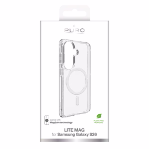 Puro LITE MAG MagSafe yhteensopiva suojakuori Samsung Galaxy S26:lle läpinäkyvä