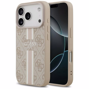 Guess 4G Printed Stripes MagSafe-suojakuori iPhone 17 Pro:lle - vaaleanpunainen