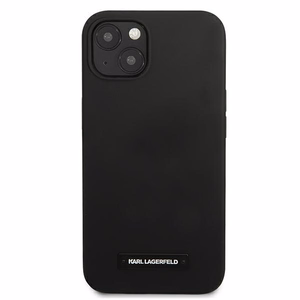 Karl Lagerfeld Silikoni Plaque Case iPhone 13 mini - musta