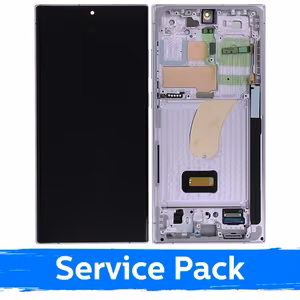 LCD Näyttö yhteensopiva Samsung S918 S23 Ultra kehyksellä / Lavender / (Service Pack)
