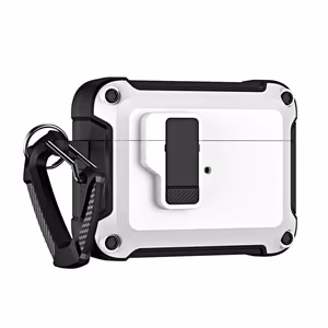 Airpods 4 Pro Armor Suojakuori Karabiinilla - Valkoinen