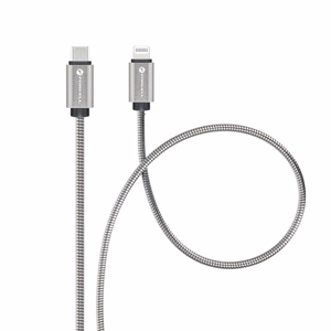 Kaapeli USB C - Lightning Forcell F-Energy PD 3A 27W Metal 1 m C238 hopeinen
