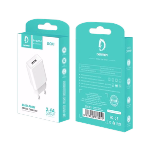 Laturi Denmen (DC01) (1xUSB 2.4A) valkoinen