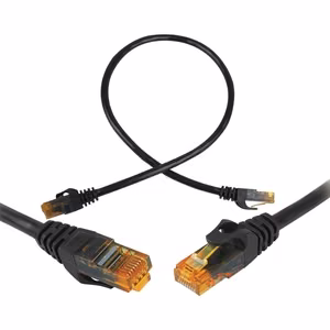 CAT6e UTP verkkokaapeli (patchcord) 0,5m musta