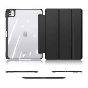 Dux Ducis Toby Suojakuori kansiosella ja jalustalla iPad Pro 11 2024:lle - musta
