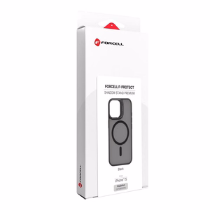 Case for iPhone 15 Forcell F-Protect Shadow Stand Premium compatible with MagSafe black