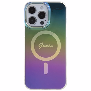 Guess Suojakuori iPhone 15 Pro 6,1:lle GUHMP15LHITSK musta HC IML Magsafe Iridescent