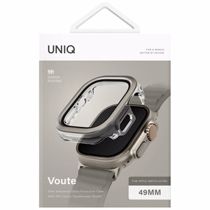 Uniq Voute Suojakuori karkaistulla lasilla Apple Watch Ultra 49 mm:lle - Hopeinen