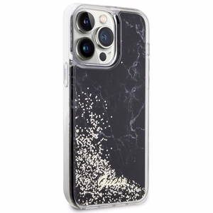Guess GUHCP14XLCSGSGK iPhone 14 Pro Max 6.7" musta/musta hardcase Liquid Glitter Marble
