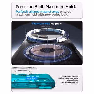 Spigen Ultra Hybrid MagSafe -suojakuori iPhone 18 Pro / 17 Pro -malleille, vaaleansininen