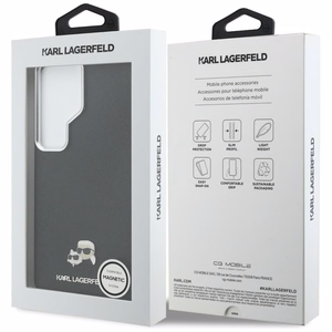 Karl Lagerfeld Saffiano KC Metal Logo MagSafe suojakuori Samsung Galaxy S26 Ultra musta