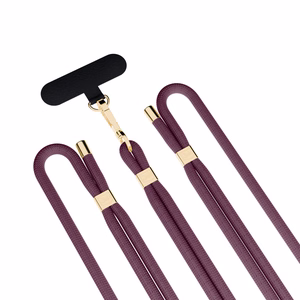 3mk EasyClip Elite puhelimen kaulahihna, Mulberry (kultaiset osat)