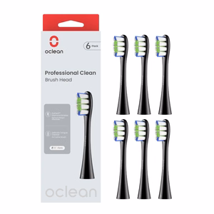 Oclean Professional Clean P1C5 B06 -vaihtoharjaspäät, 6 kpl, mustat