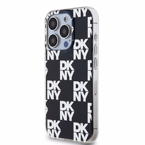 DKNY IML Ruudullinen Mono-kuvio Suojakuori iPhone 15 Pro Max:lle - musta