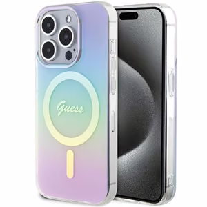 Guess GUHMP15XHITSU iPhone 15 Pro Max 6.7" Violetti/Violetti Kova Suojakuori IML Iridescent MagSafe