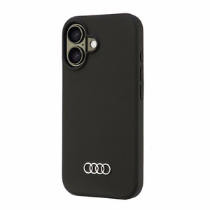 Audi Silikoninen Suojakuori iPhone 16 6.1" Musta/Musta Kova Suojakuori AU-LSRIP16-Q3/D1-BK